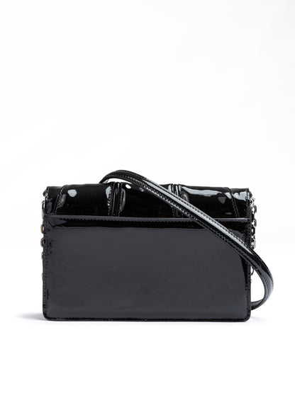 Ferrari Schwarze GT-Lackleder-Tasche mit Kette