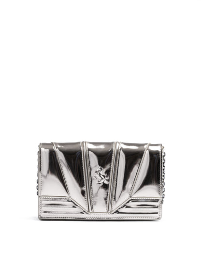 Ferrari Metal Silver GT Lackleder Tasche mit Kette