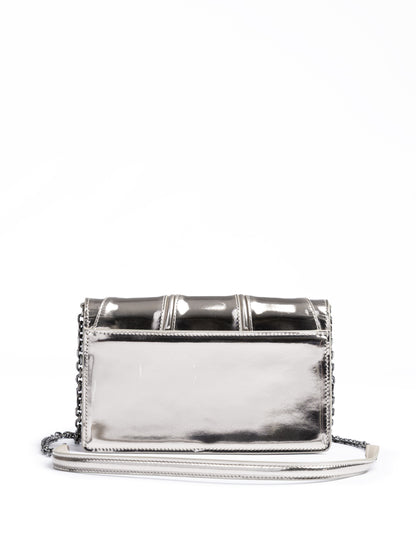 Ferrari Metal Silver GT Lackleder Tasche mit Kette