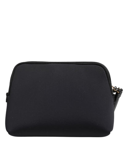 Dolce & Gabbana Schwarze solide Nylon DG LogoPrint Clutch Zip Borse Pouch Tasche