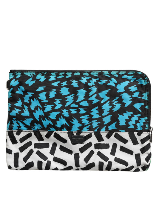 Dolce & Gabbana Multicolor gedruckt Nylon Logo Plaque Männer Clutch Pouch Tasche