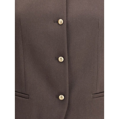 Giorgio Armani Einreihige Weste aus Hanf und Viskose