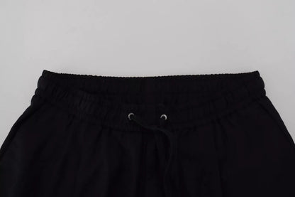 Dolce & Gabbana Schwarze Jogger-Hose aus Wolle