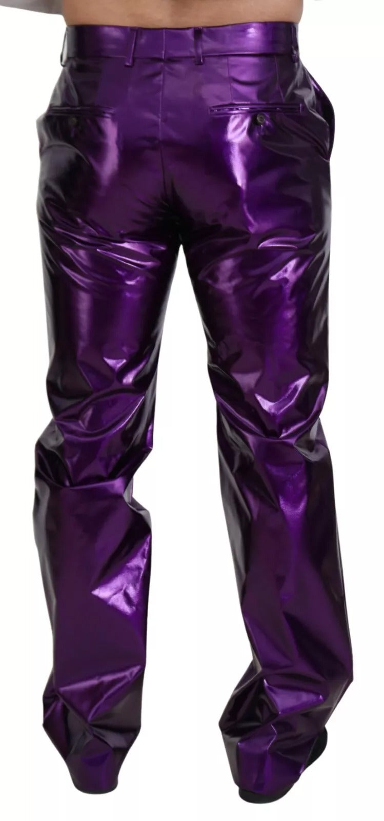 Dolce & Gabbana Lila Metallic-Nylon-Hose gerade Hose