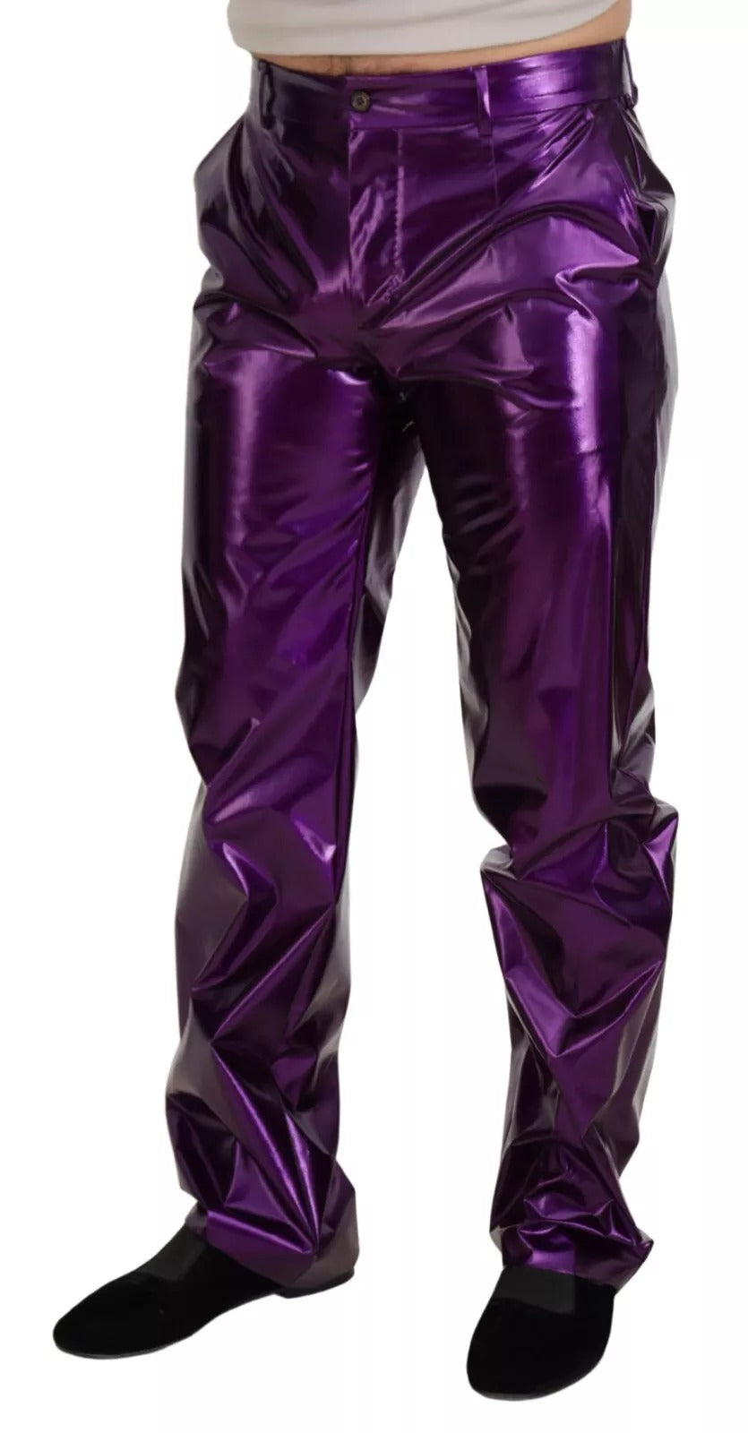 Dolce & Gabbana Lila Metallic-Nylon-Hose gerade Hose