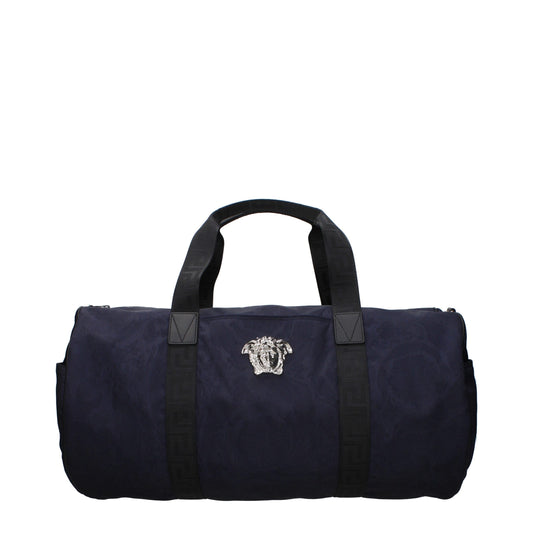 Versace Blauer Stoff Reisegepäck und Reisen