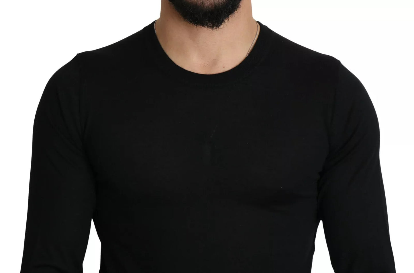Dolce & Gabbana Schwarzer Pullover aus Kaschmir mit Rundhalsausschnitt