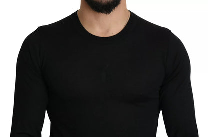 Dolce & Gabbana Schwarzer Pullover aus Kaschmir mit Rundhalsausschnitt