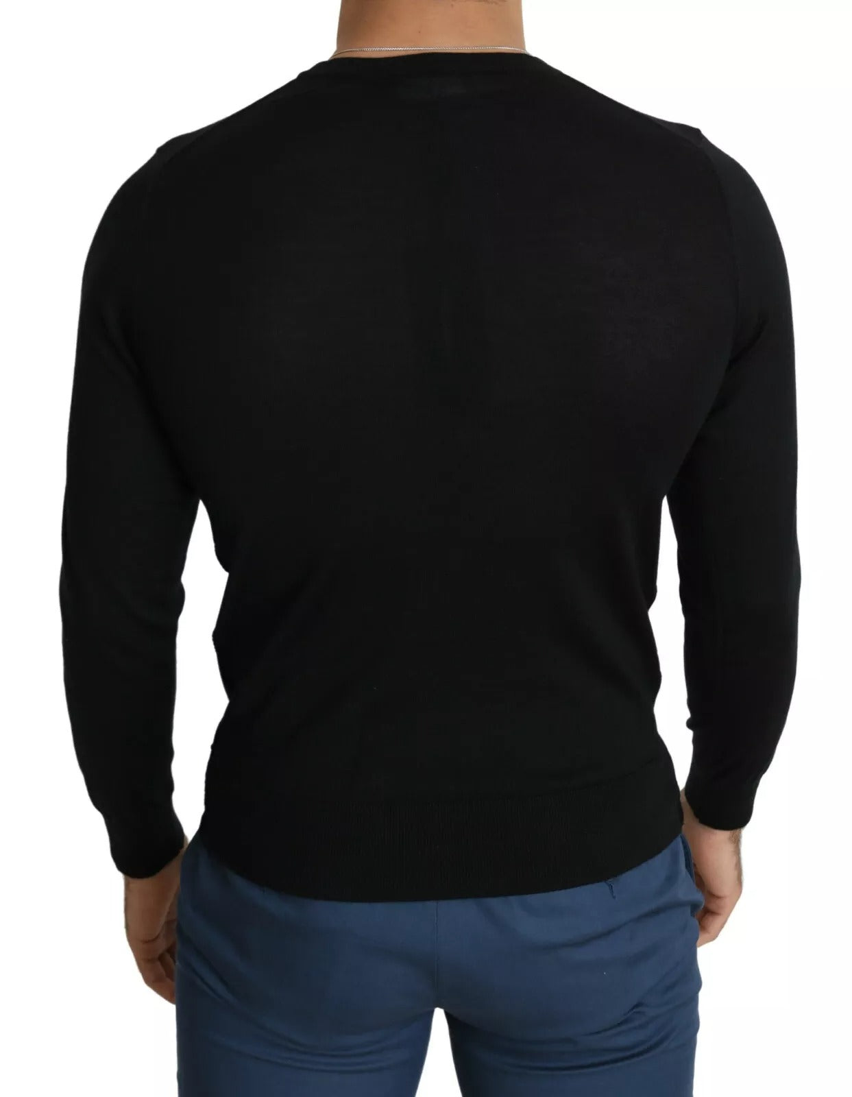 Dolce & Gabbana Schwarzer Pullover aus Kaschmir mit Rundhalsausschnitt