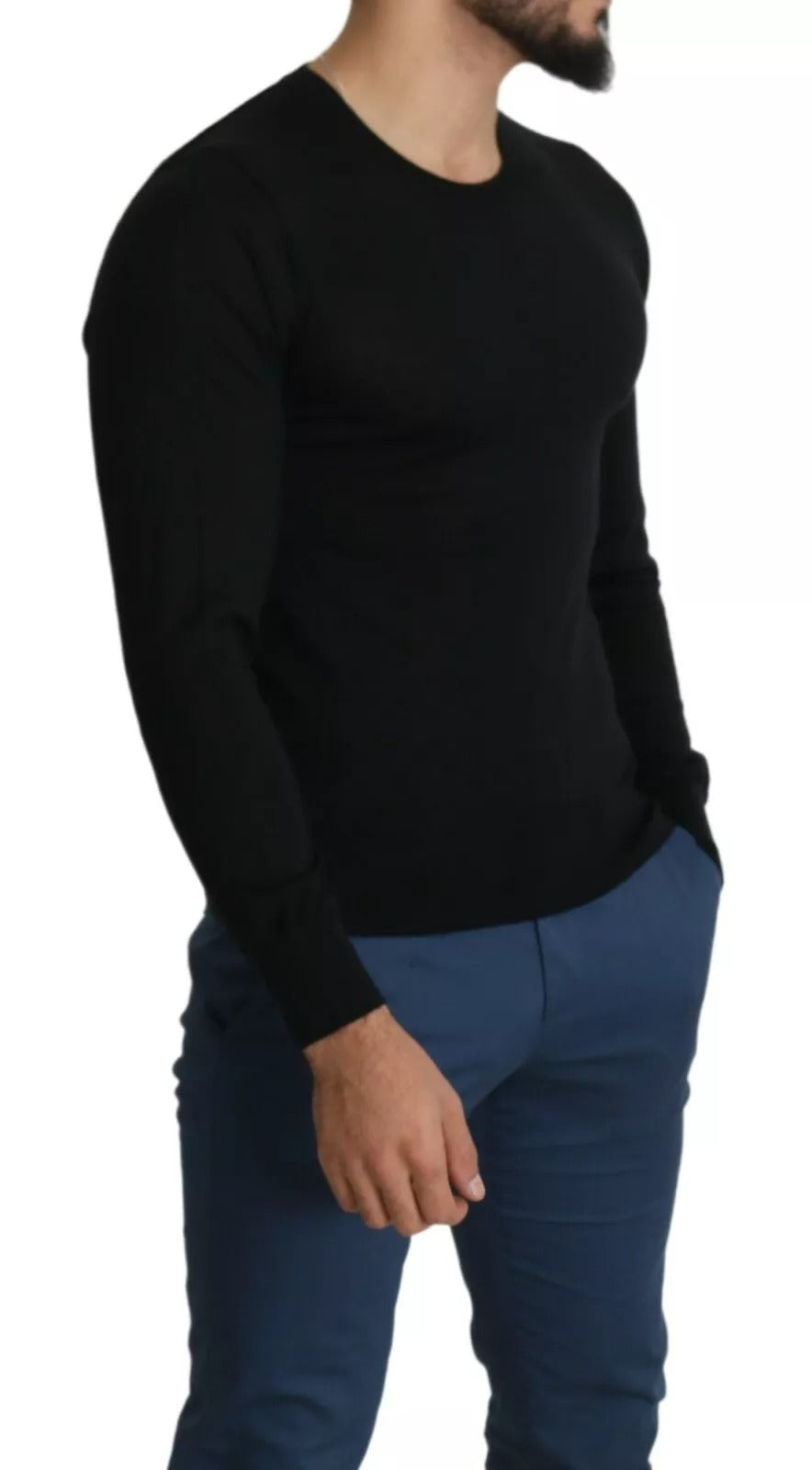 Dolce & Gabbana Schwarzer Pullover aus Kaschmir mit Rundhalsausschnitt