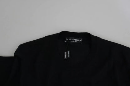 Dolce & Gabbana Schwarzer Pullover aus Kaschmir mit Rundhalsausschnitt