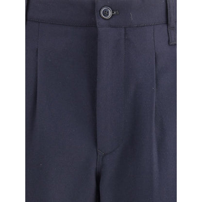 Giorgio Armani Leichte Wollstoffhose mit Abnähern