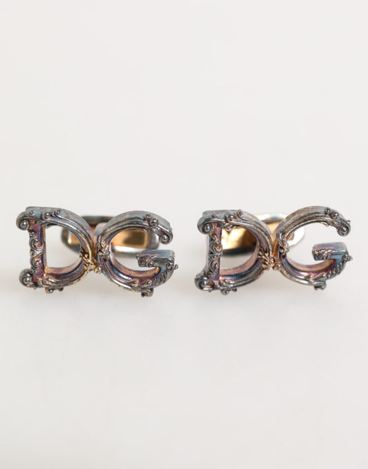 Dolce & Gabbana Goldfarbener 925 Sterling Silber DG Logo Manschettenknopf