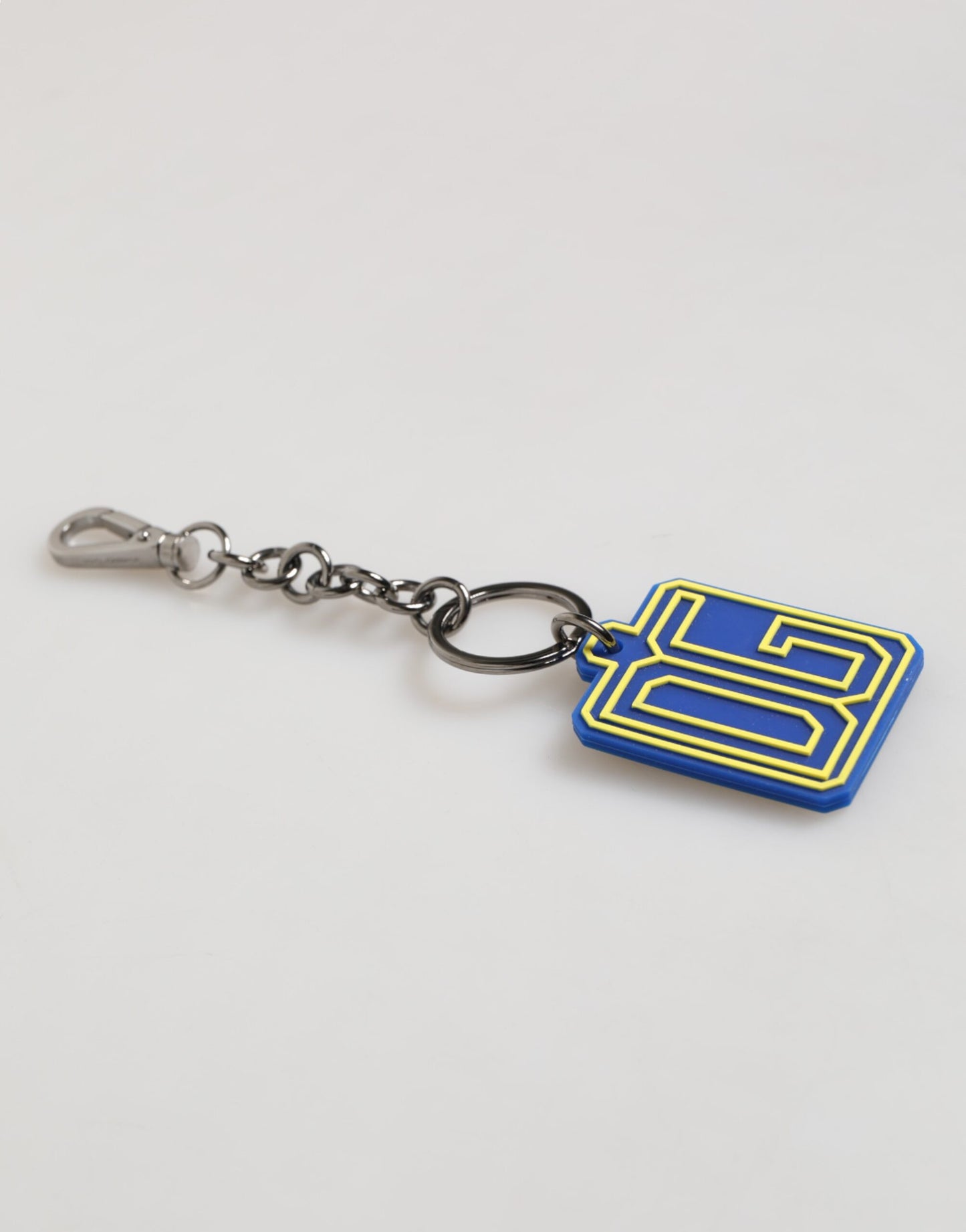 Dolce & Gabbana Blau Gelb DG Gummi Logo Silber Männer Schlüsselanhänger Schlüsselanhänger