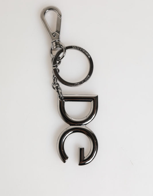 Dolce & Gabbana Silber Messing DG Logo Metall Schlüsselanhänger Halter Männer Schlüsselring