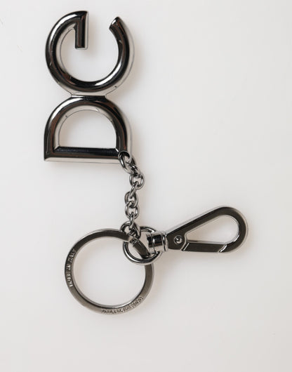 Dolce & Gabbana Silber Messing DG Logo Metall Schlüsselanhänger Halter Männer Schlüsselring