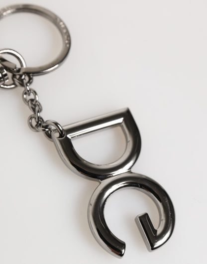 Dolce & Gabbana Silber Messing DG Logo Metall Schlüsselanhänger Halter Männer Schlüsselring
