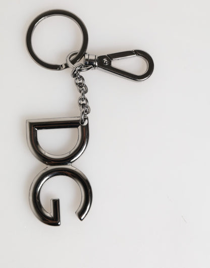 Dolce & Gabbana Silber Messing DG Logo Metall Schlüsselanhänger Halter Männer Schlüsselring