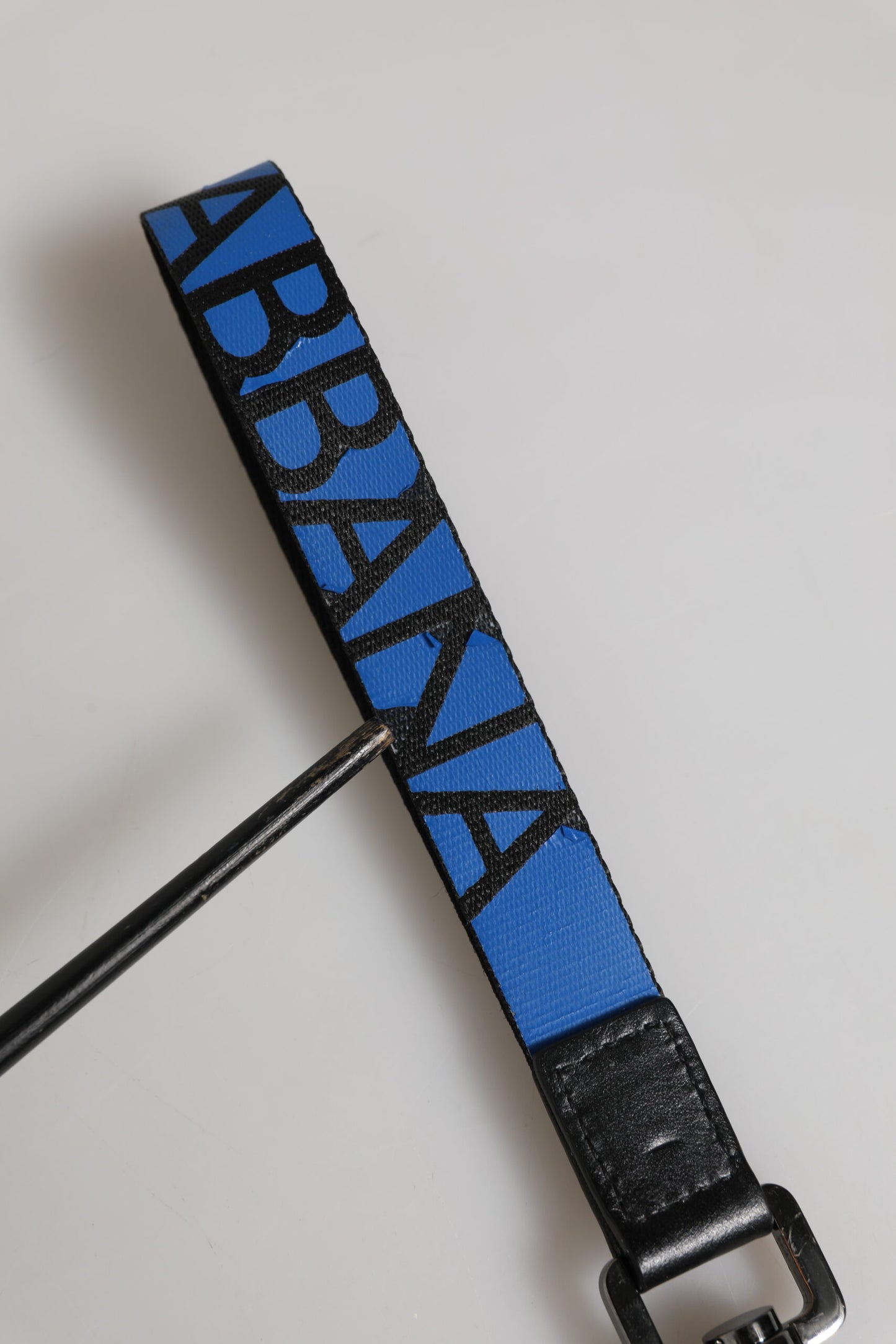 Dolce & Gabbana Blaues Nylon Logo DG Crown Herren Schlüsselanhänger Schlüsselring