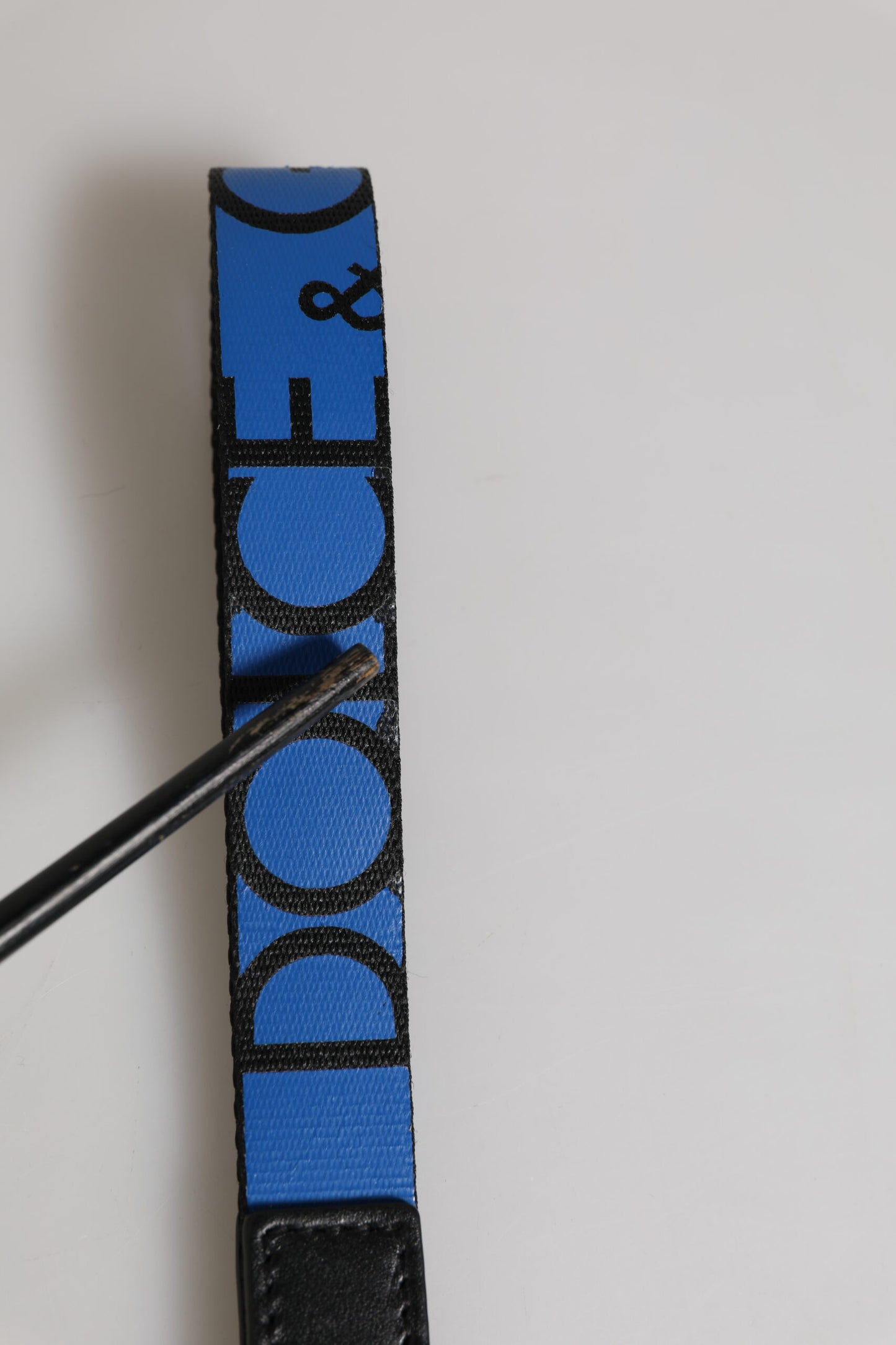 Dolce & Gabbana Blaues Nylon Logo DG Crown Herren Schlüsselanhänger Schlüsselring
