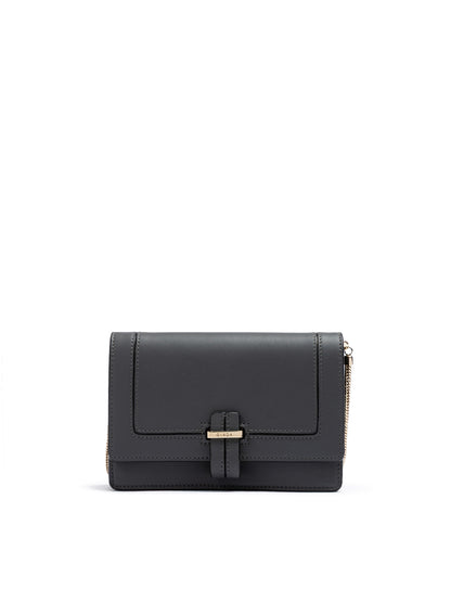 Giada Dunkelgraue Leder-Clutch-Tasche