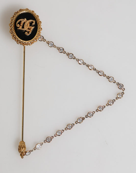 Dolce & Gabbana Anstecknadel DG Logo Goldkette Herren Accessoires Brosche