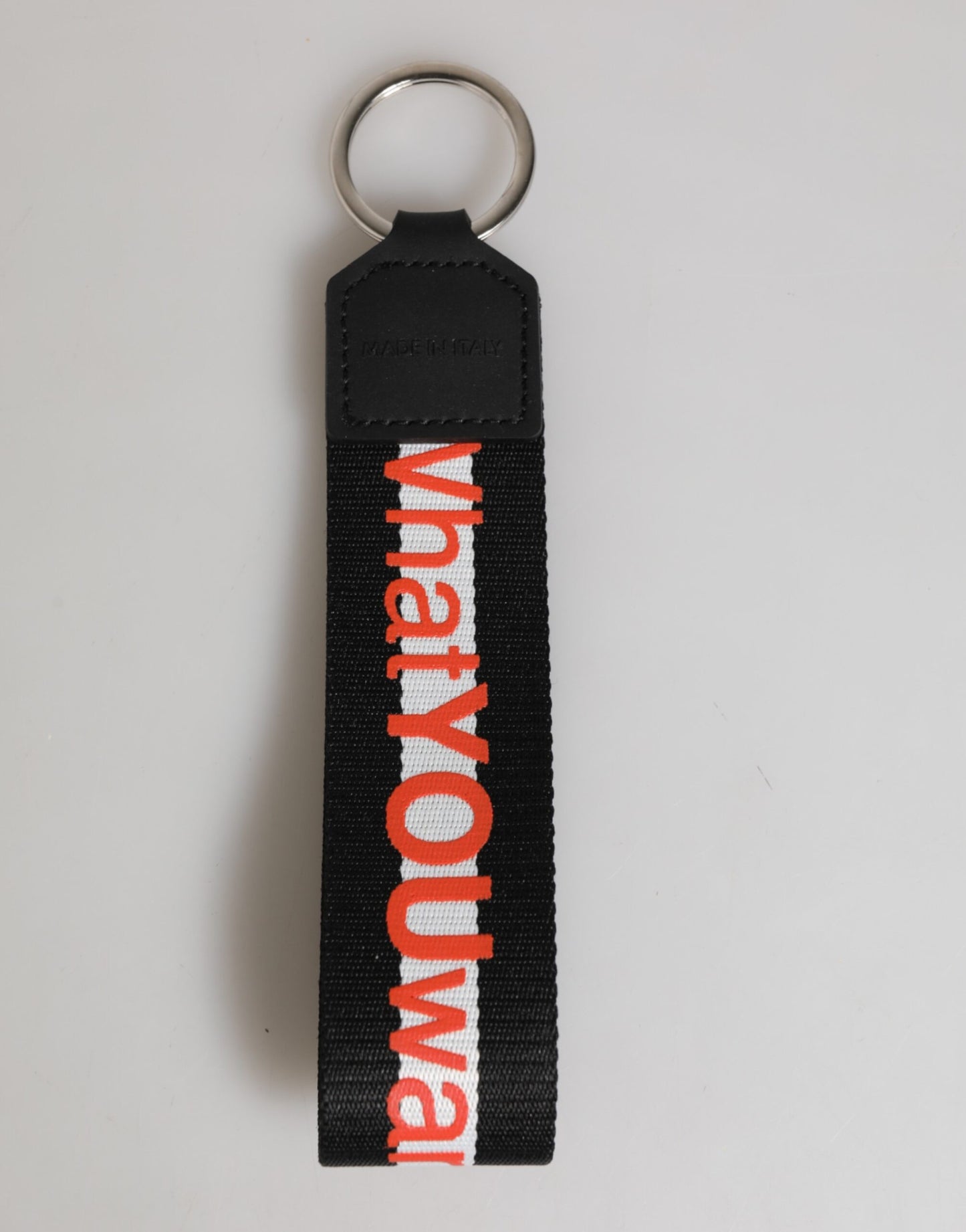 Dolce & Gabbana Schwarz Rot Logo Polyester Messing Halter Schlüsselanhänger Schlüsselanhänger