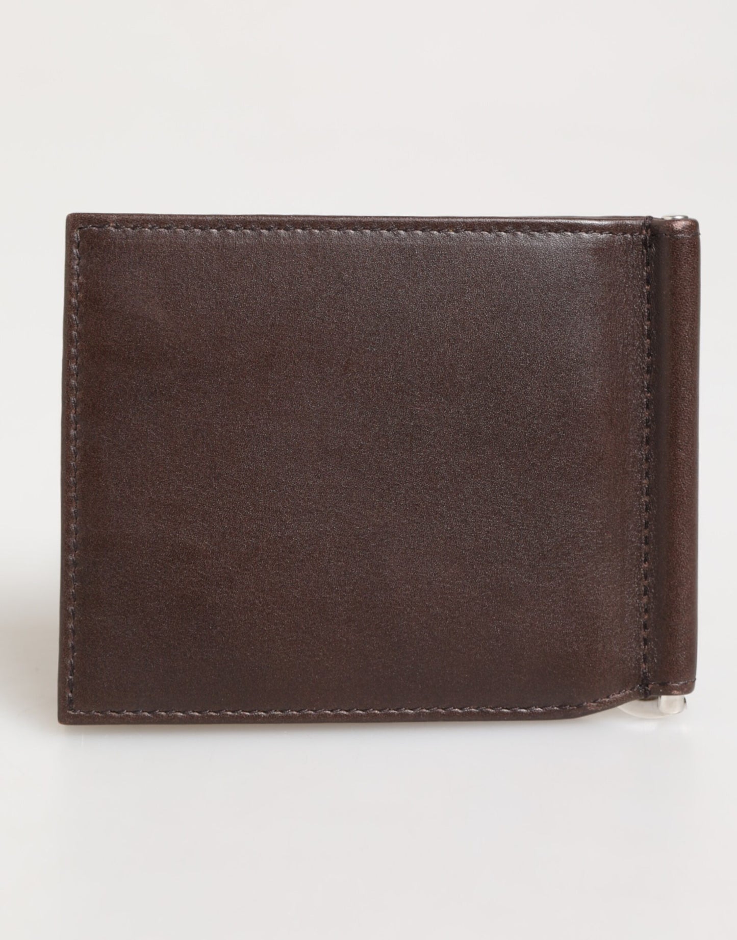 Dolce & Gabbana Braunes Leder DG Logo Gravur Bifold Card Holder Wallet