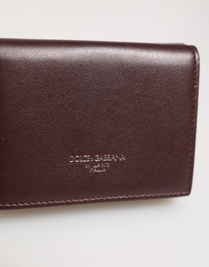 Dolce & Gabbana Leder mit Logo-Prägung Trifold Herren Karteninhaber Dunkelbraun