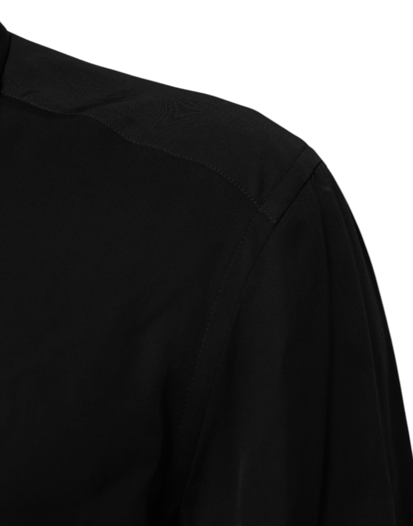 Dolce & Gabbana Schwarzes langärmeliges Hemd aus Viskose für formelle Anlässe