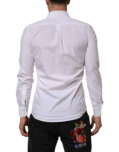 Dolce & Gabbana Weißes Baumwollhemd MARTINI mit langen Ärmeln