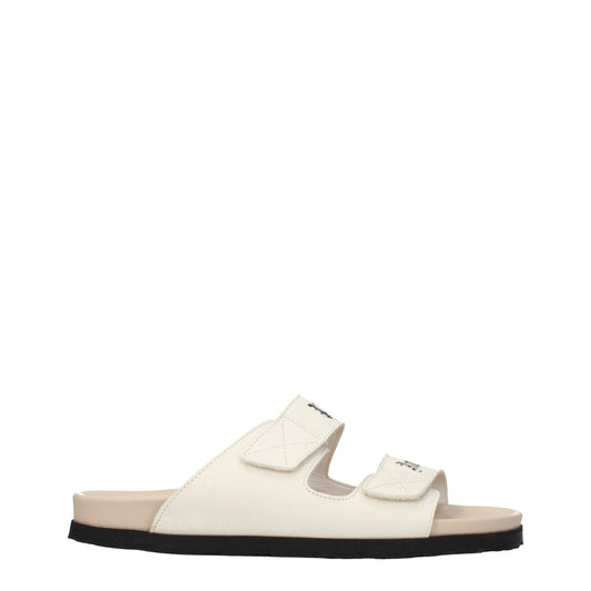 Palm Angels Beige Leder Pantoffeln Sandalen