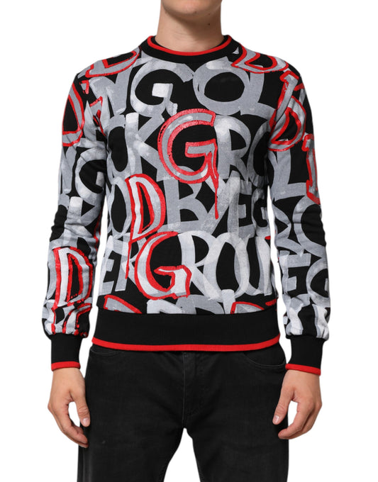 Dolce & Gabbana Multicolor Logo Monogramm Rundhalspullover