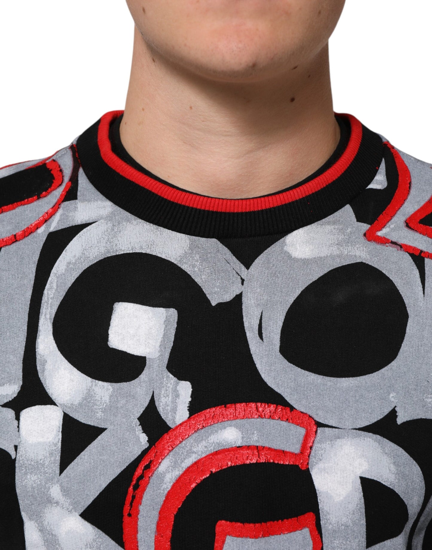 Dolce & Gabbana Multicolor Logo Monogramm Rundhalspullover