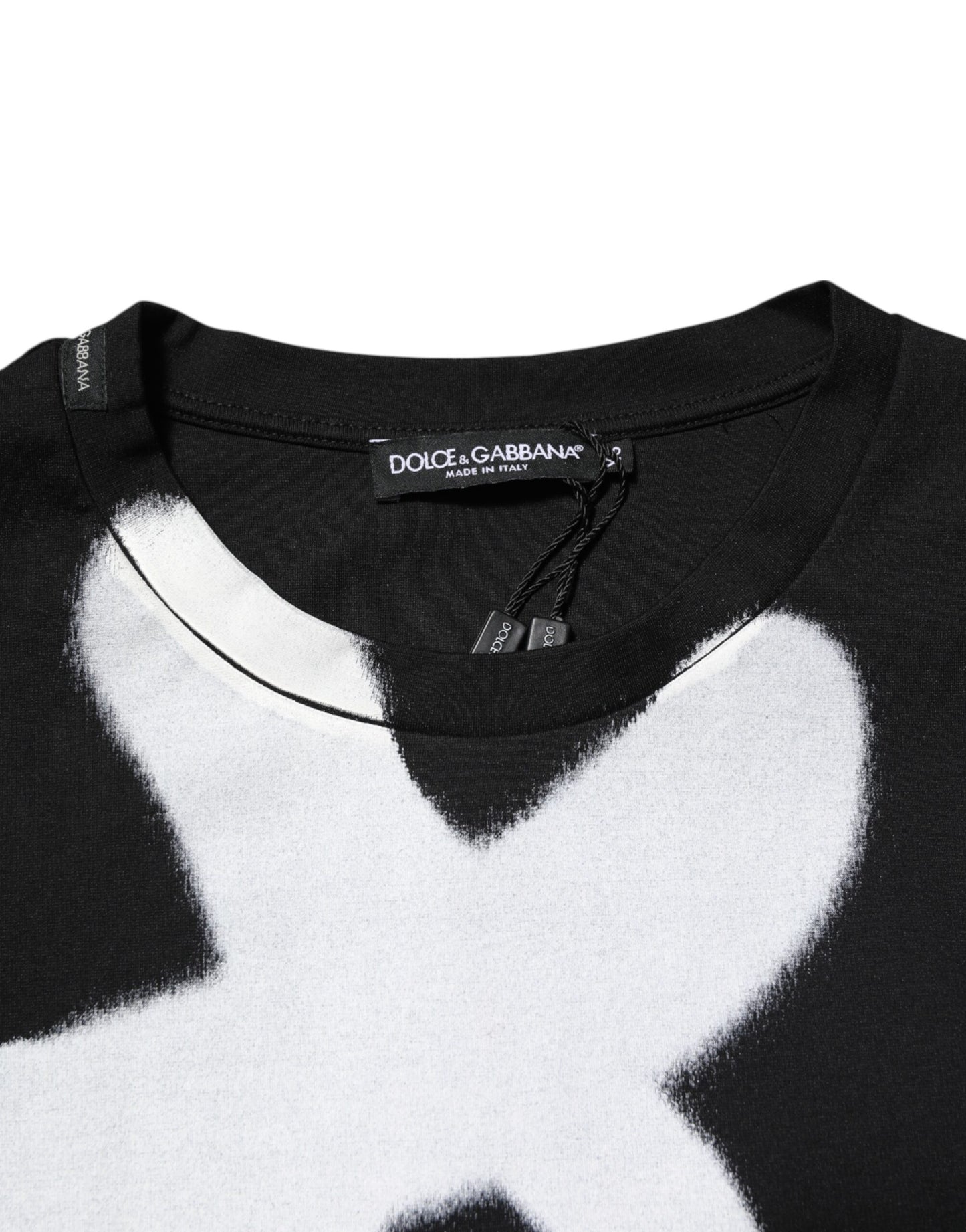 Dolce & Gabbana Schwarzes DG Logo Graffiti T-Shirt aus Baumwolle mit kurzen Ärmeln