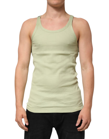 Dolce & Gabbana Hellgrünes Tank-T-Shirt ärmellos Männer Männer-T-Shirt