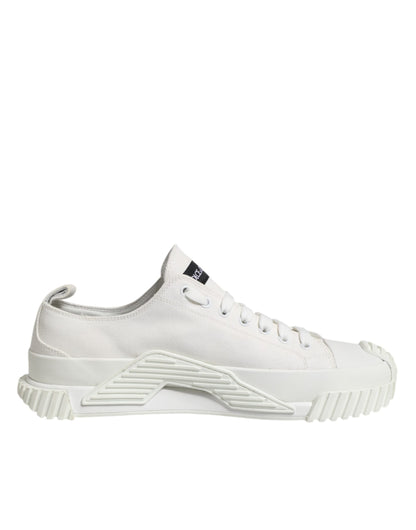 Dolce & Gabbana Weiß Logo Graffiti Low Top Turnschuhe Schuhe