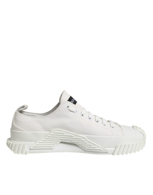 Dolce & Gabbana Weiß Logo Graffiti Low Top Turnschuhe Schuhe