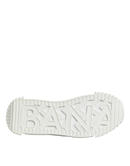 Dolce & Gabbana Weiß Logo Graffiti Low Top Turnschuhe Schuhe