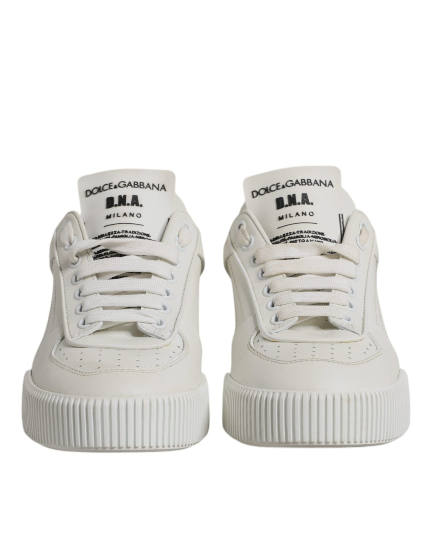 Dolce & Gabbana Weiß Miami Leder Low Top Turnschuhe Schuhe