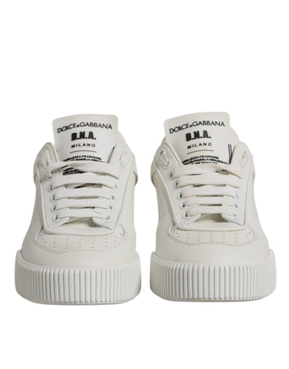 Dolce & Gabbana Weiß Miami Leder Low Top Turnschuhe Schuhe