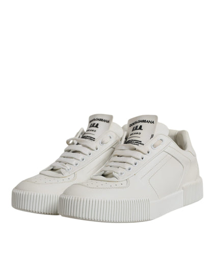 Dolce & Gabbana Weiß Miami Leder Low Top Turnschuhe Schuhe