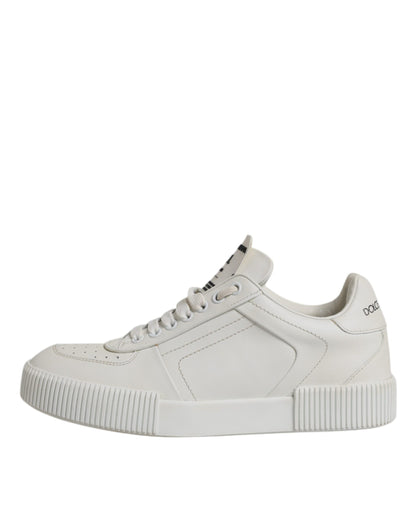 Dolce & Gabbana Weiß Miami Leder Low Top Turnschuhe Schuhe