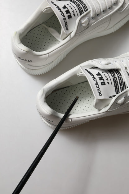 Dolce & Gabbana Weiß Miami Leder Low Top Turnschuhe Schuhe