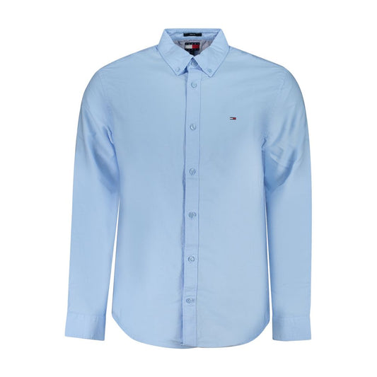 Tommy Hilfiger Blaues Baumwollhemd für Männer