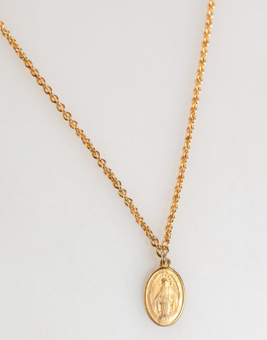 Dolce & Gabbana Gold Medaillon Metall Kette Charme Männer Anhänger Halskette