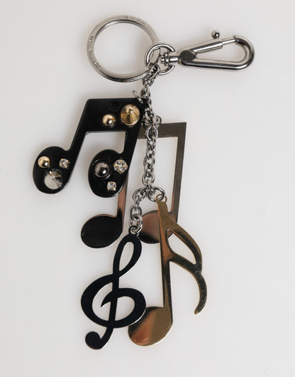 Dolce & Gabbana Silber Musikalische Note Schlüsselanhänger Schlüsselanhänger Tasche Charme Schlüsselring
