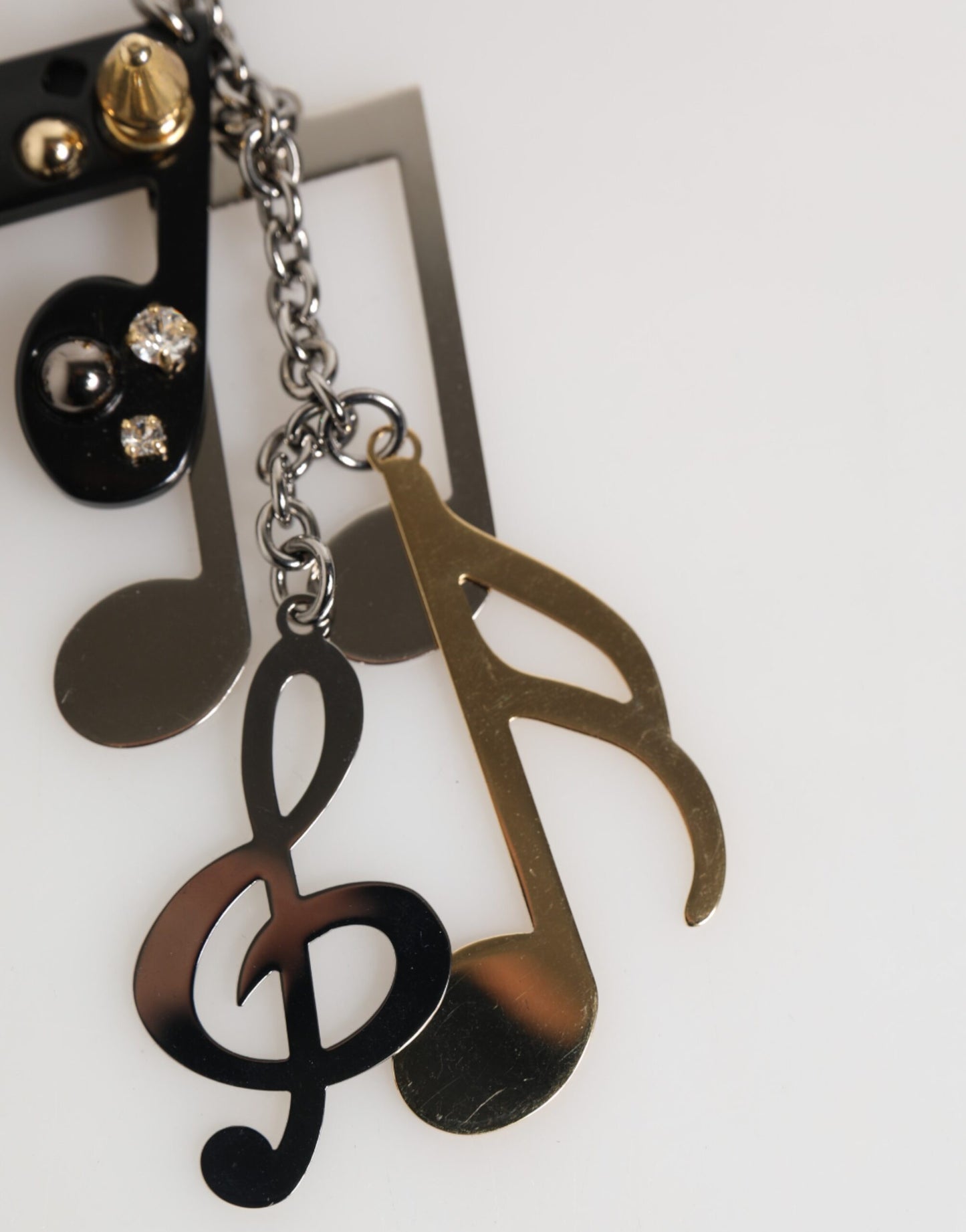 Dolce & Gabbana Silber Musikalische Note Schlüsselanhänger Schlüsselanhänger Tasche Charme Schlüsselring