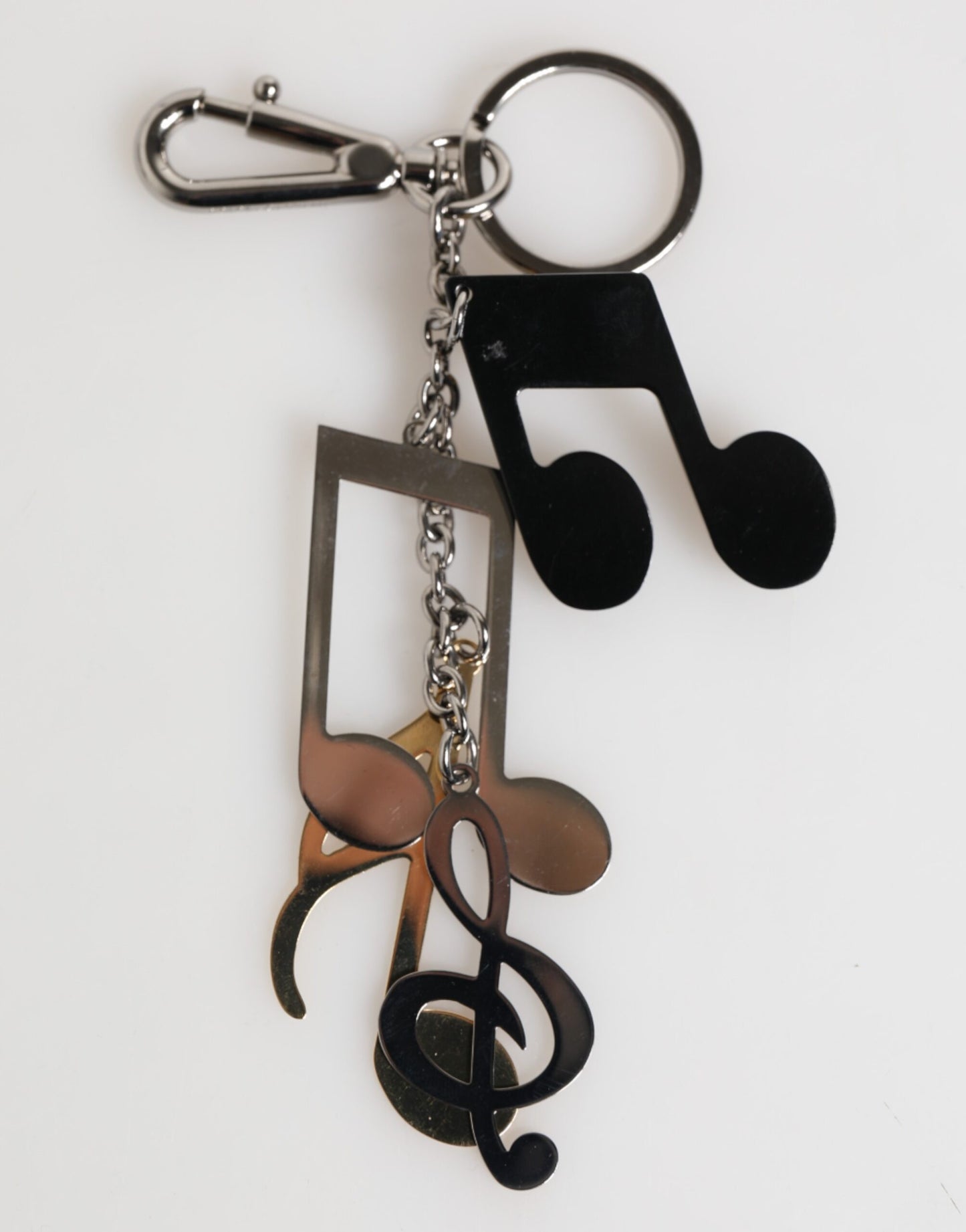 Dolce & Gabbana Silber Musikalische Note Schlüsselanhänger Schlüsselanhänger Tasche Charme Schlüsselring