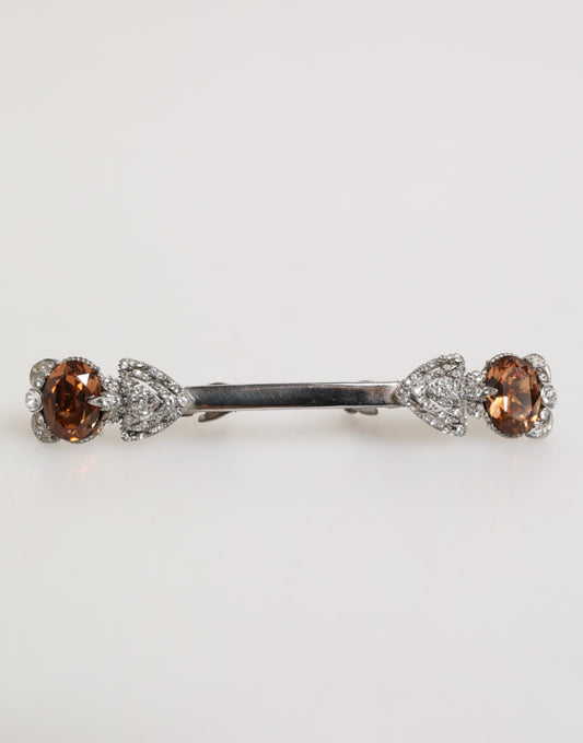 Dolce & Gabbana Anstecknadel 925 Sterling Silber Kristalle Zubehör Brosche